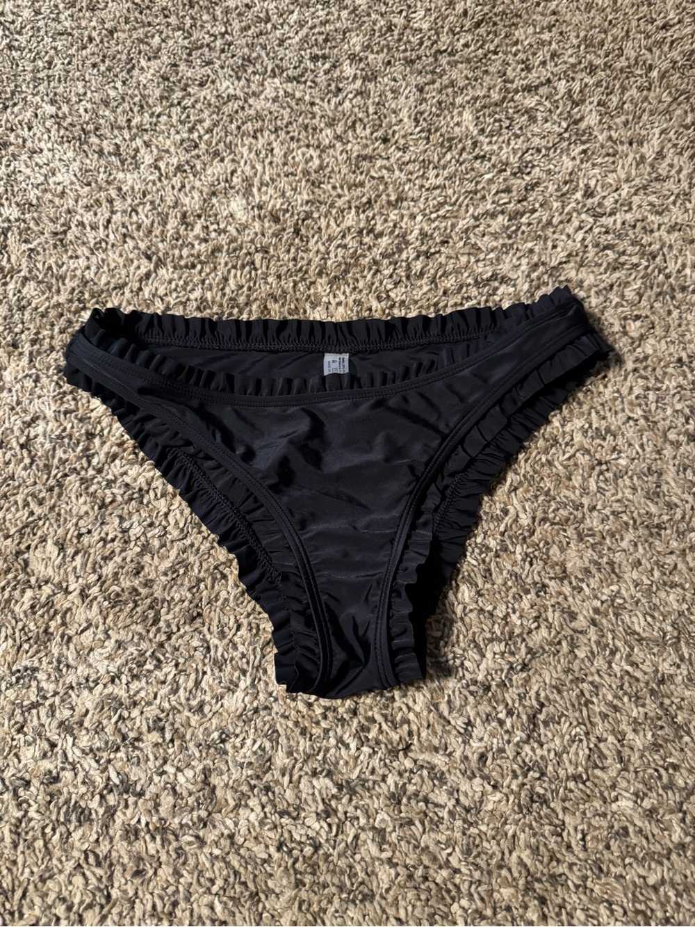Zaful Black Ruffled Bikini Bottom